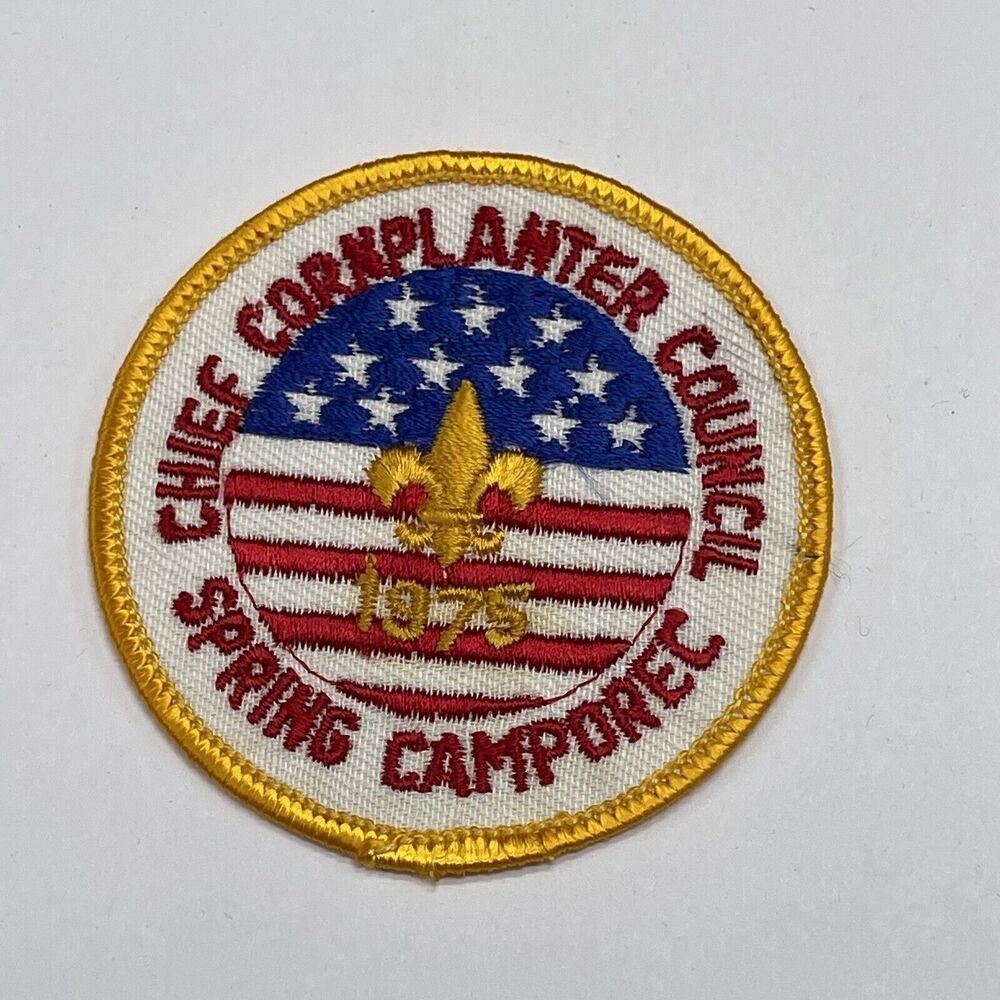 Chief Cornplanter Council Patch Spring Camporee Boy Scout Badge BSA 1975 Vintage